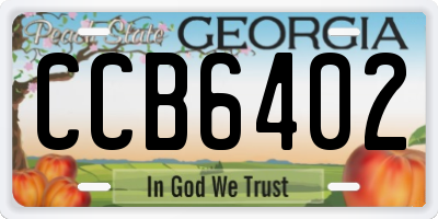 GA license plate CCB6402