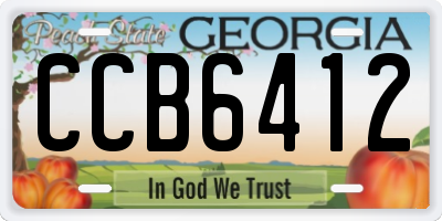 GA license plate CCB6412
