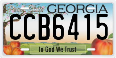 GA license plate CCB6415