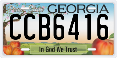GA license plate CCB6416