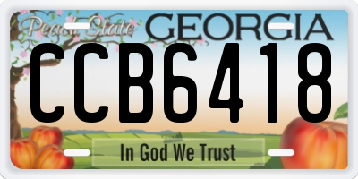 GA license plate CCB6418