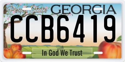 GA license plate CCB6419