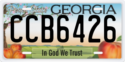 GA license plate CCB6426