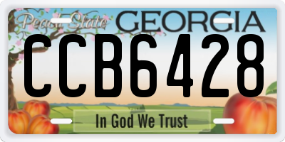 GA license plate CCB6428