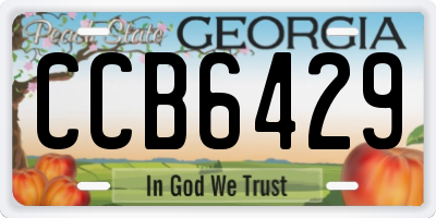 GA license plate CCB6429
