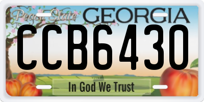 GA license plate CCB6430