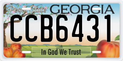GA license plate CCB6431