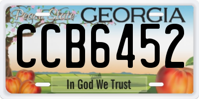 GA license plate CCB6452