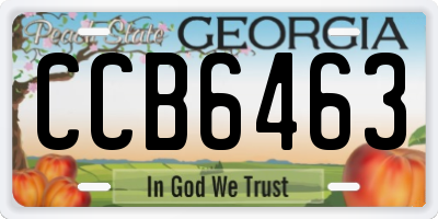 GA license plate CCB6463