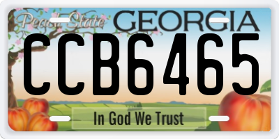 GA license plate CCB6465