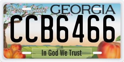 GA license plate CCB6466
