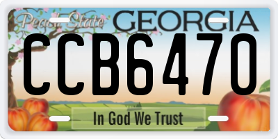 GA license plate CCB6470