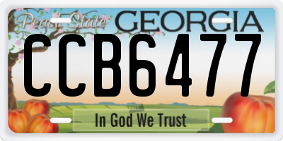 GA license plate CCB6477