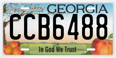 GA license plate CCB6488