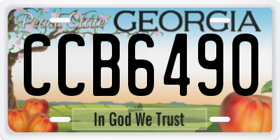 GA license plate CCB6490