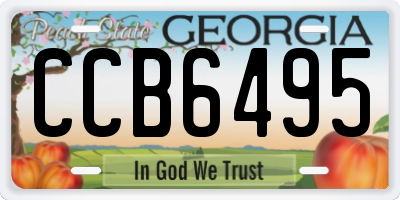 GA license plate CCB6495