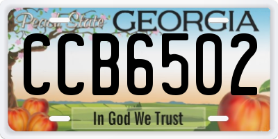 GA license plate CCB6502