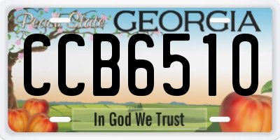 GA license plate CCB6510