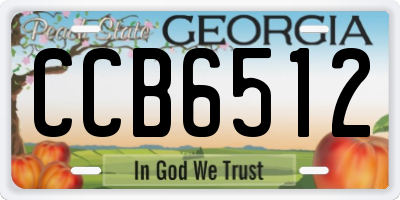 GA license plate CCB6512