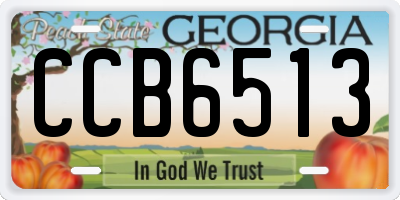 GA license plate CCB6513