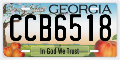 GA license plate CCB6518