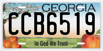 GA license plate CCB6519