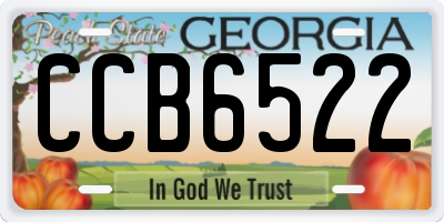 GA license plate CCB6522