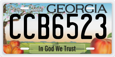 GA license plate CCB6523