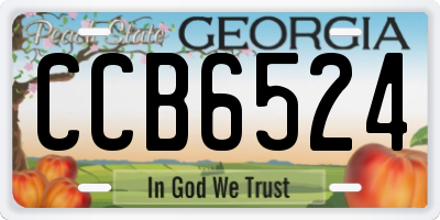 GA license plate CCB6524
