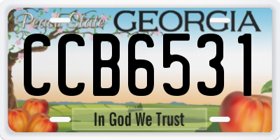 GA license plate CCB6531