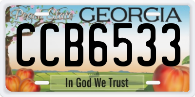 GA license plate CCB6533