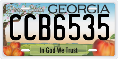 GA license plate CCB6535