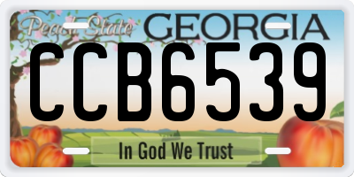 GA license plate CCB6539