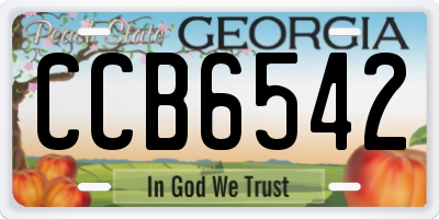 GA license plate CCB6542