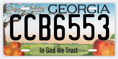 GA license plate CCB6553