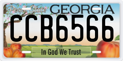 GA license plate CCB6566