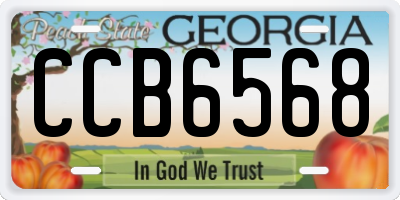 GA license plate CCB6568