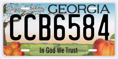 GA license plate CCB6584