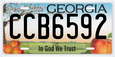 GA license plate CCB6592