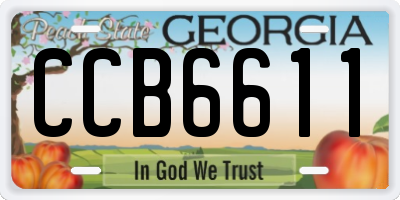 GA license plate CCB6611
