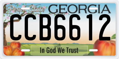 GA license plate CCB6612