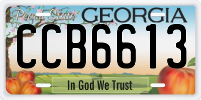GA license plate CCB6613