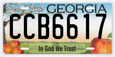 GA license plate CCB6617