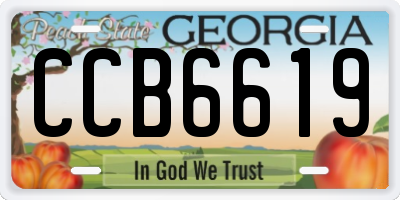 GA license plate CCB6619