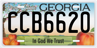 GA license plate CCB6620