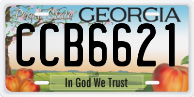 GA license plate CCB6621