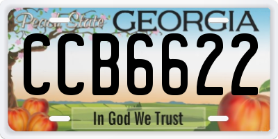 GA license plate CCB6622