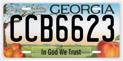 GA license plate CCB6623