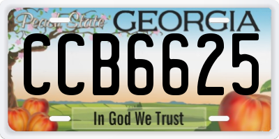 GA license plate CCB6625