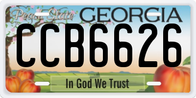 GA license plate CCB6626
